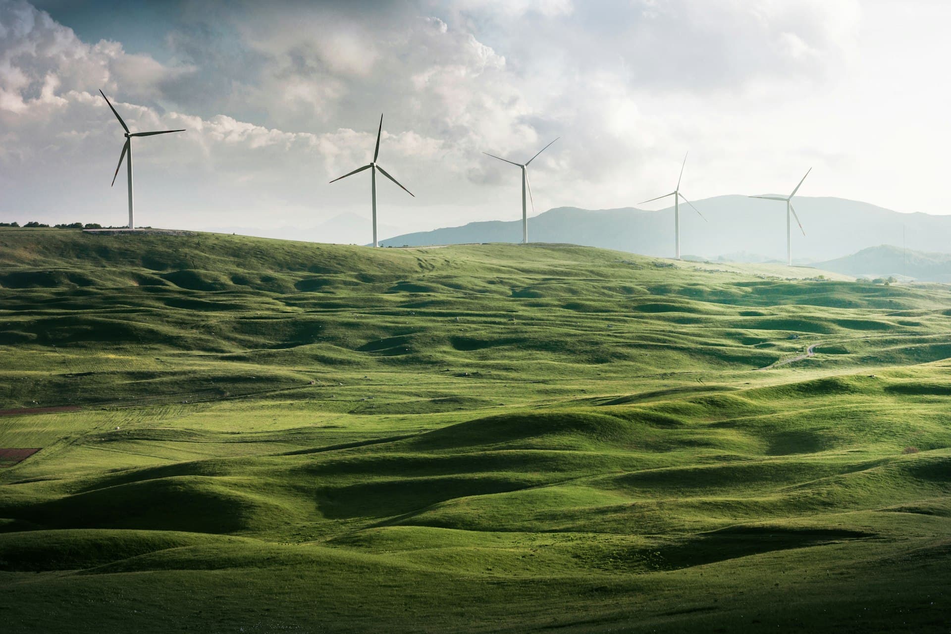 Wind turbines across a field
